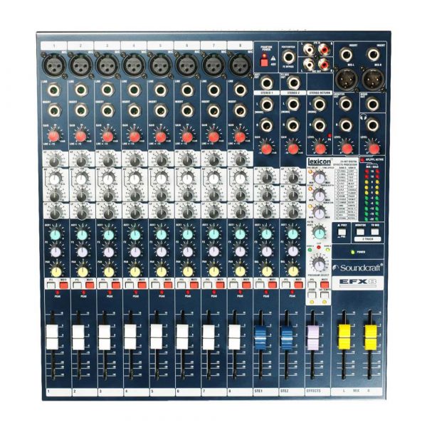 Soundcraft EFX8 mixer with effects for rent - top view