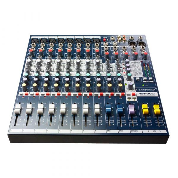 Soundcraft EFX8 mixer with effects for rent - front view